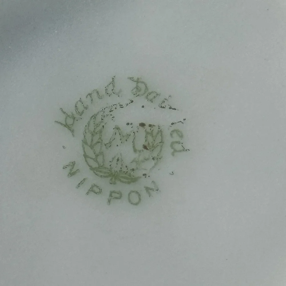 Antique‎ Nippon Hand Painted Teacup Saucer Duo Purple Rose Moriage 1911 Morimura